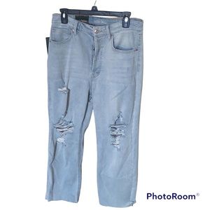 NWT High-Waisted Straight Ripped Jeans